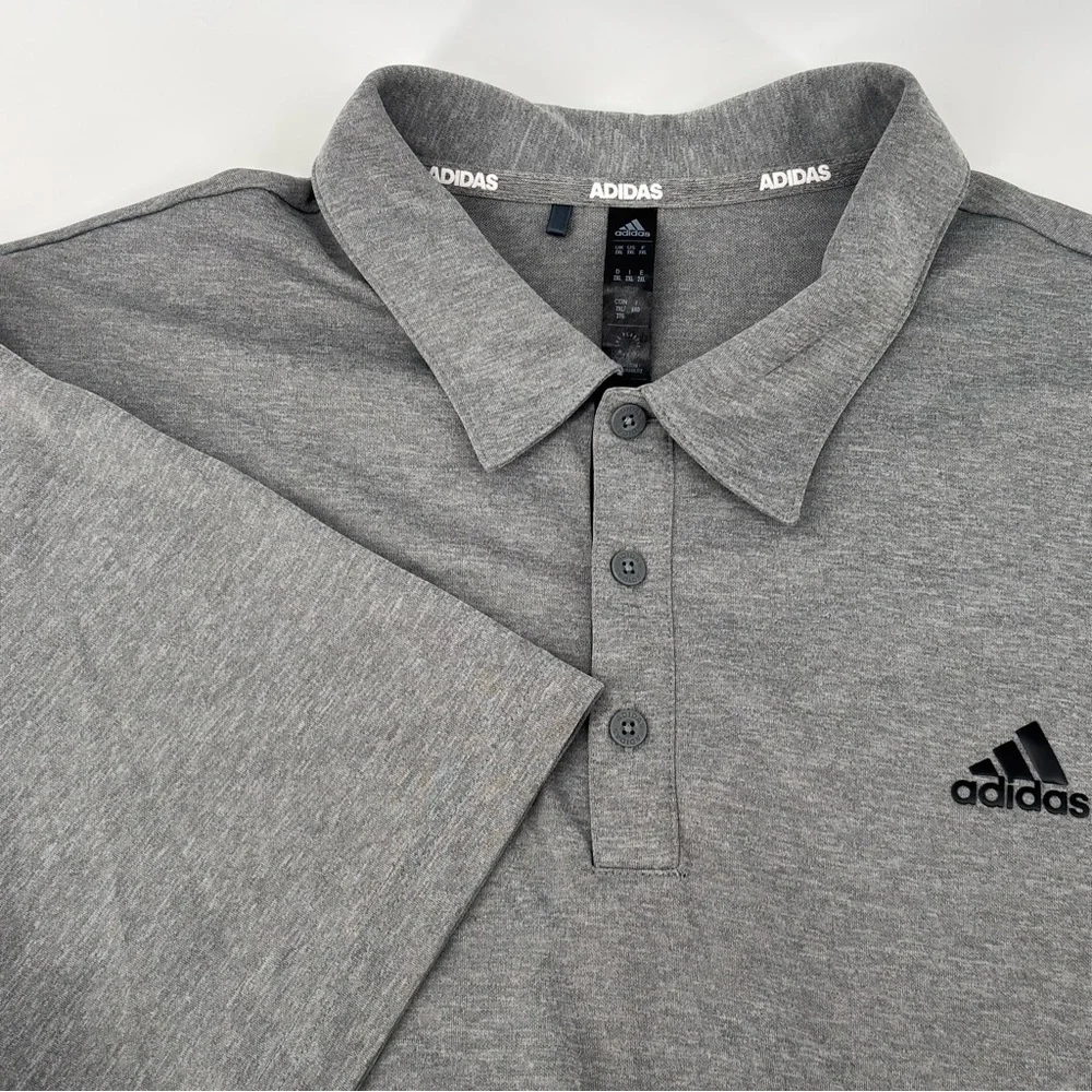 Adidas Mens Gray Performance Short Sleeve Polo‎ Size XXL